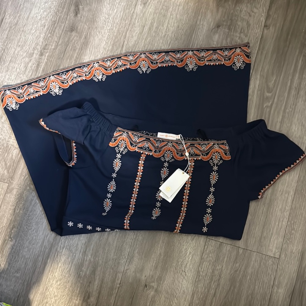 Navy Blue Embroidered Dress